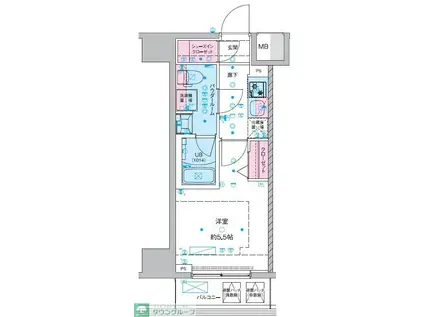 GENOVIA西川口III(1K/12階)の間取り写真