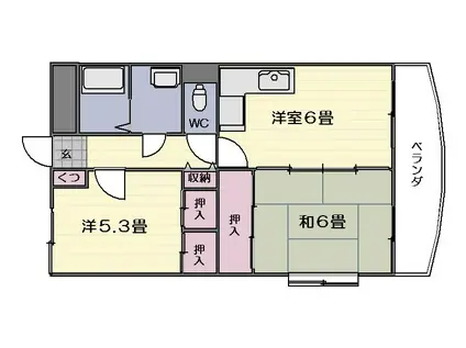 エピナールM・Y(2DK/1階)の間取り写真