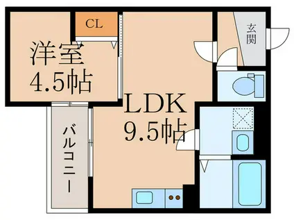 MG CRECIA(1LDK/2階)の間取り写真
