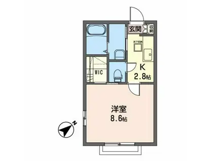 ビオナガルボ(1K/1階)の間取り写真