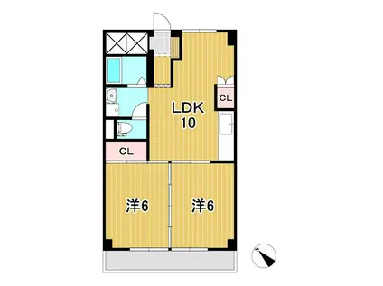 コープカメリア(2LDK/6階)の間取り写真