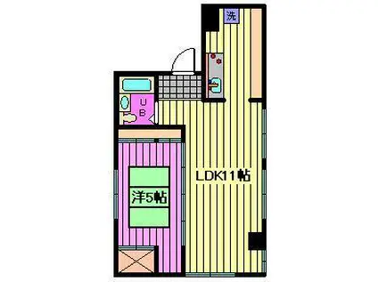 ひかりビル(1LDK/4階)の間取り写真