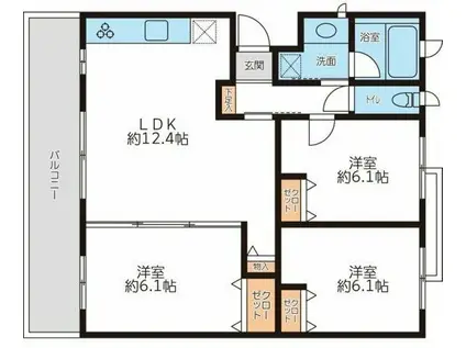 ケンゾーハウス洋光台(3LDK/2階)の間取り写真