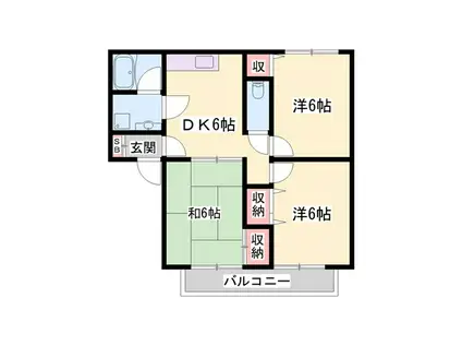 ソフィア清水(3DK/2階)の間取り写真