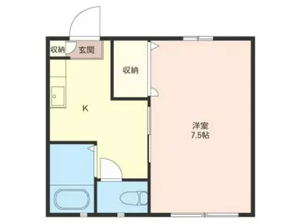 積水ハウスシャーメゾン ヘブンゲイト松戸102(1K/1階)の間取り写真