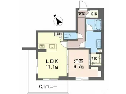 メゾンRUEBRILLER(1LDK/1階)の間取り写真