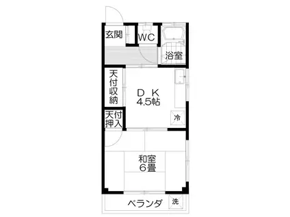 橋本コーポ(1DK/1階)の間取り写真
