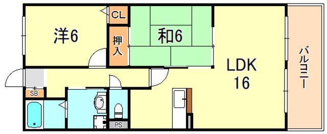 グランドメゾン池上II(2LDK/2階)の間取り写真