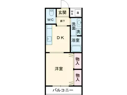 ブエナビスタ貝塚(1DK/3階)の間取り写真