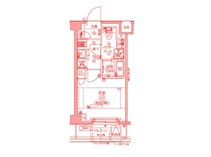 クレイシア横浜ヴェール(1K/3階)の間取り写真