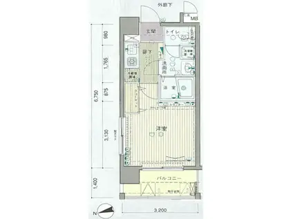 プレール池袋(1K/8階)の間取り写真