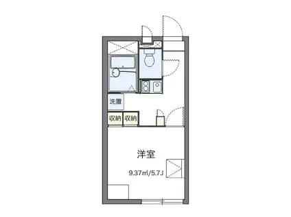 アマポーラ(1K/2階)の間取り写真