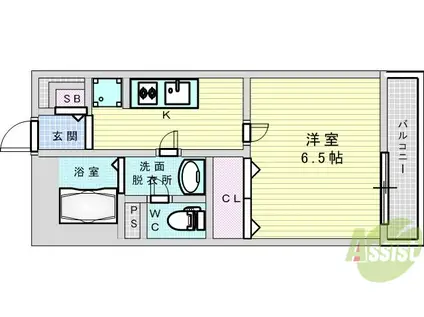 リブリ・千里丘(1K/3階)の間取り写真