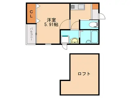 グレイス前原北(1K/1階)の間取り写真