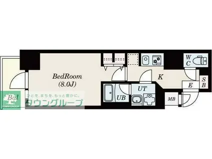 エス・キュート 丸の内(1K/8階)の間取り写真