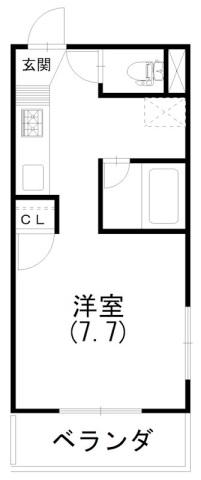 クリエイトダイアナII(1K/2階)の間取り写真