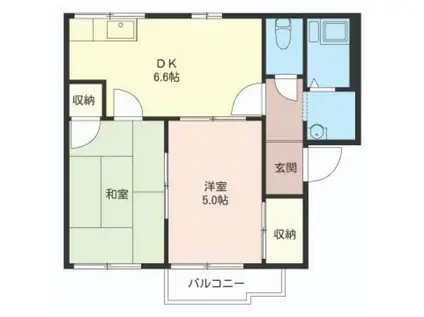 コーポDAN(2DK/2階)の間取り写真