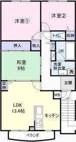 アミティ21(3LDK/3階)の間取り写真