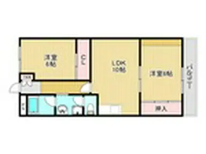 サンヒルズ光明池(2LDK/3階)の間取り写真