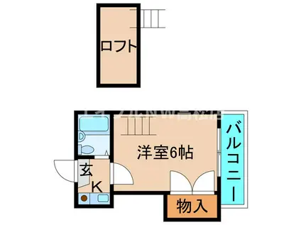 リッチモンド新北第1(1K/2階)の間取り写真