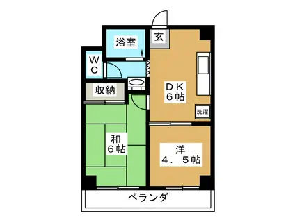サンハイツワタム(2DK/2階)の間取り写真
