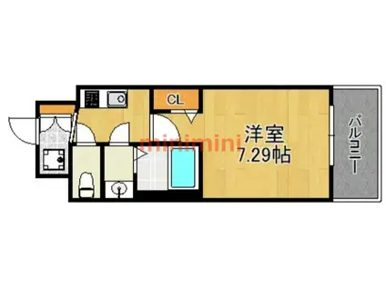 ロイス茨木奈良町(1K/1階)の間取り写真