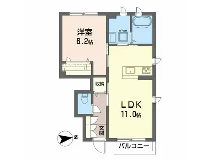 ソレイユ・プルシュ(1LDK/1階)の間取り写真
