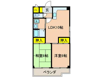 STマンションIII(2LDK/4階)の間取り写真