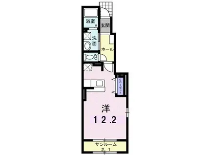 アークレジデンスB(ワンルーム/1階)の間取り写真