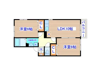 アイビス上飯田(2LDK/2階)の間取り写真