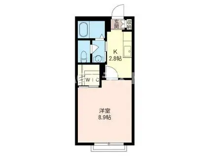 クローカス 東大宮(1K/1階)の間取り写真