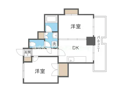 CITY SPIRE難波プレミア(2DK/3階)の間取り写真