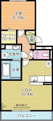 クラポンテMIII(1LDK/3階)の間取り写真