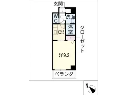 リヴェール藤が丘(1K/3階)の間取り写真