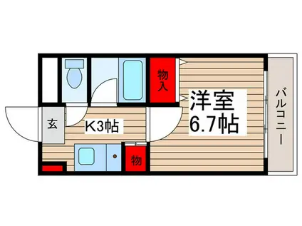 ZEPHYR S(1K/1階)の間取り写真