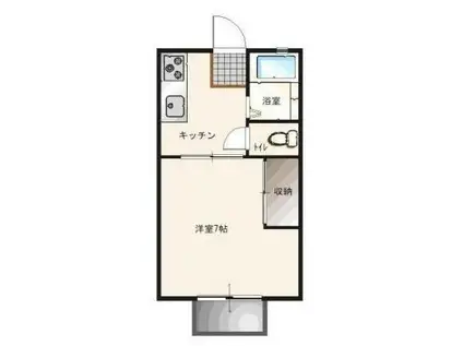 ハイランドハイツ(1K/1階)の間取り写真