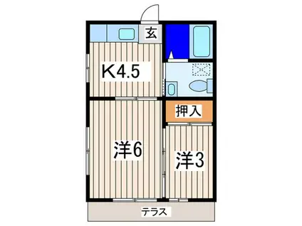 マデイラ(2K/1階)の間取り写真