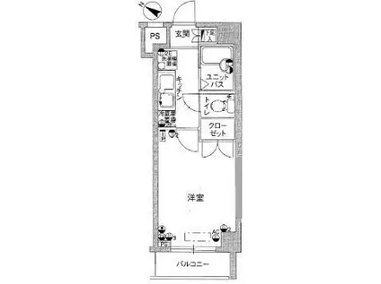 スカイコート田園調布(1K/1階)の間取り写真