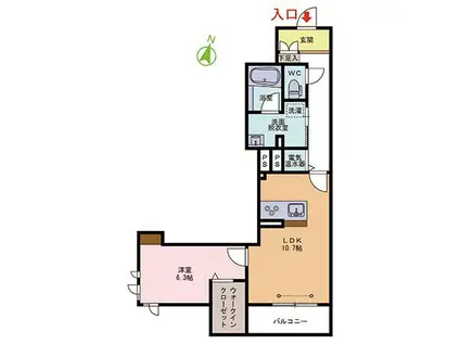 ポントルミネール(1LDK/2階)の間取り写真