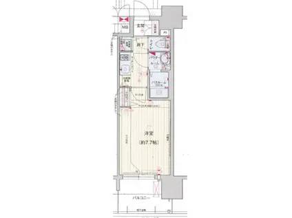 プレサンスジェネ栄(1K/2階)の間取り写真