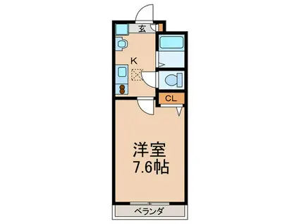 ハローパル南八幡(1K/3階)の間取り写真