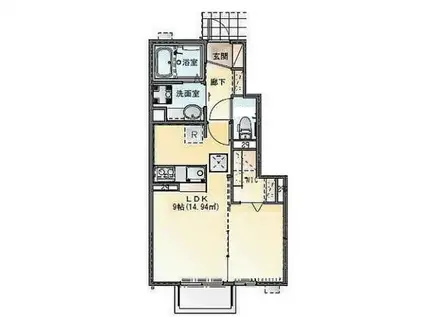 清水台アパートメント(1LDK/1階)の間取り写真