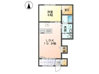 ブリスガーデンII(1LDK/1階)の間取り写真