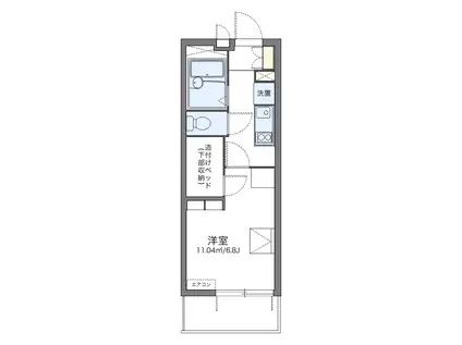 レオパレスVILLAアラタ(1K/1階)の間取り写真