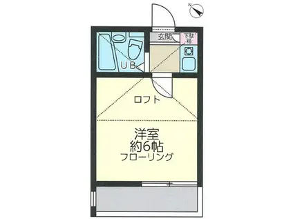 ルネ余丁町(1K/2階)の間取り写真