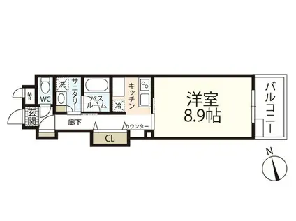 GRACE HILLS(1K/5階)の間取り写真