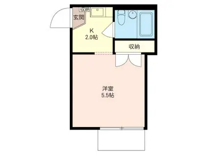 ジュネス六浦A(1K/1階)の間取り写真