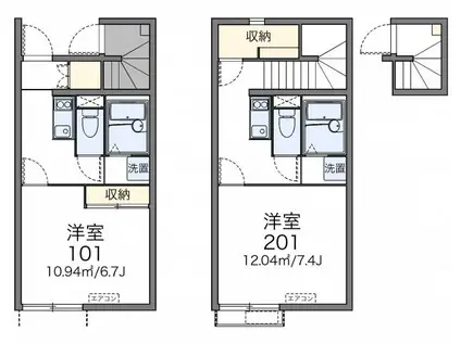 レオネクストNA(1K/1階)の間取り写真