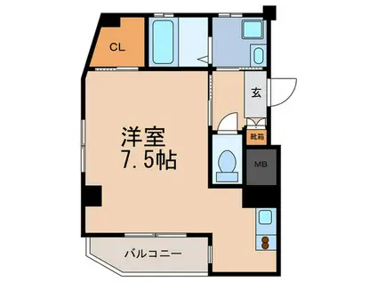 六甲ローズマンション(ワンルーム/5階)の間取り写真