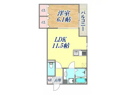 ルミナーレ(1LDK/2階)の間取り写真